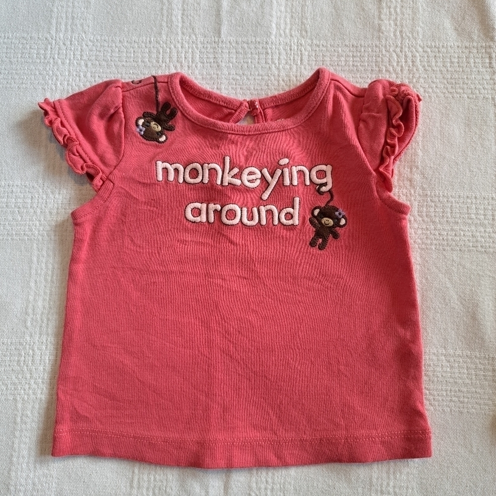 Gymboree girls size 6-12 months monkey t-shirt